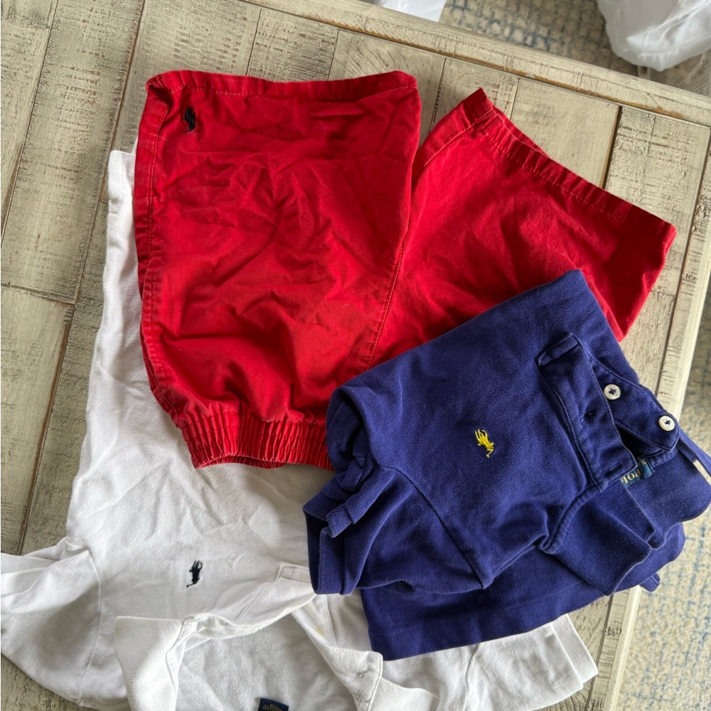 Polo Ralph Lauren Red and Blue Shorts Set